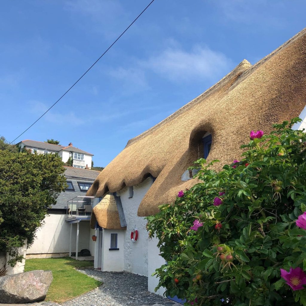 Water reed thatched roof installed on a rural cottage